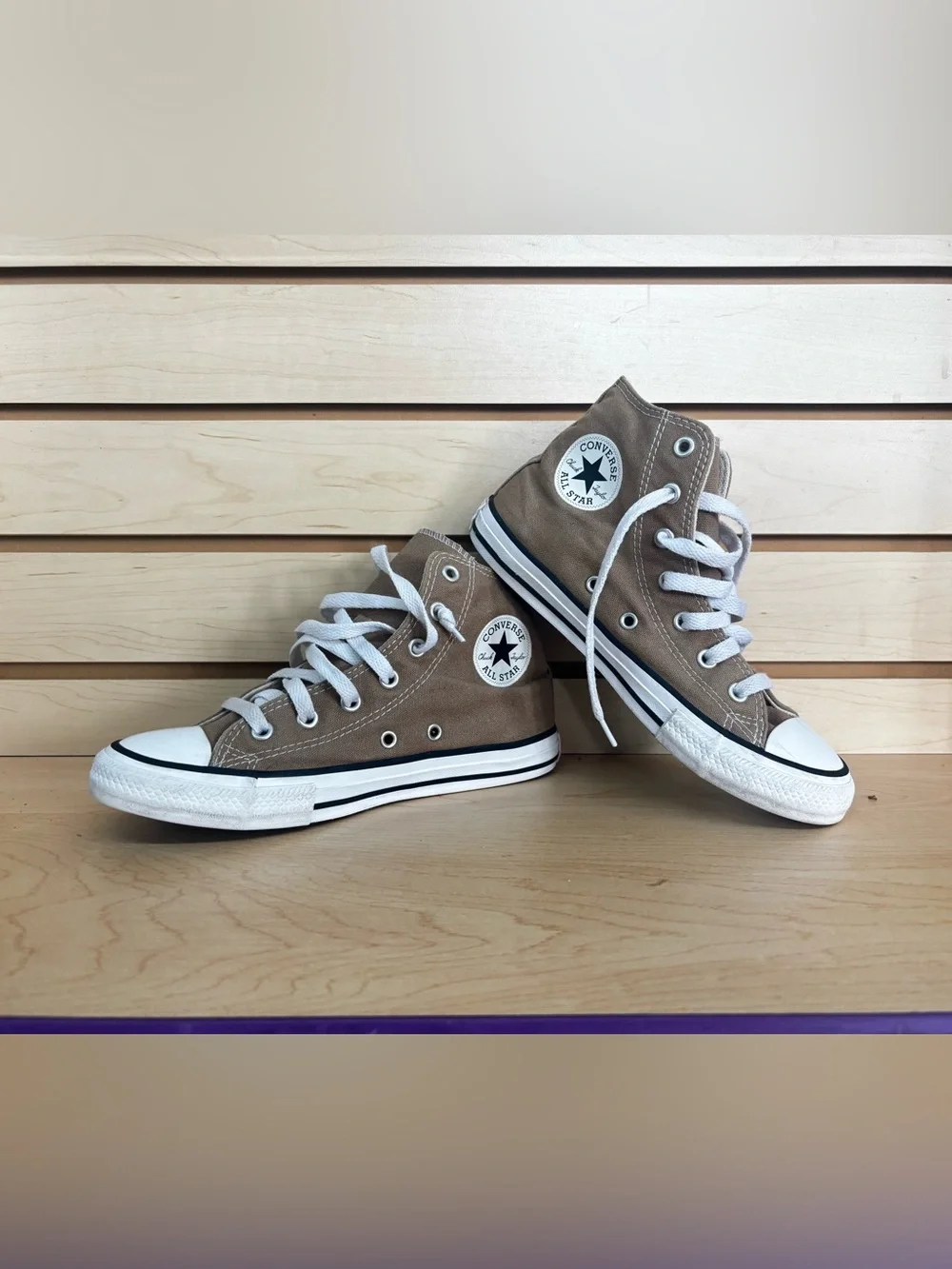 Converse Kids' Chuck Taylor All Star High Top Sneakers - Taupe with White